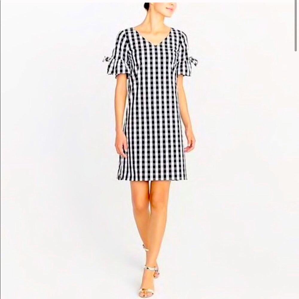 NWOT JCREW factory black and white plaid dress